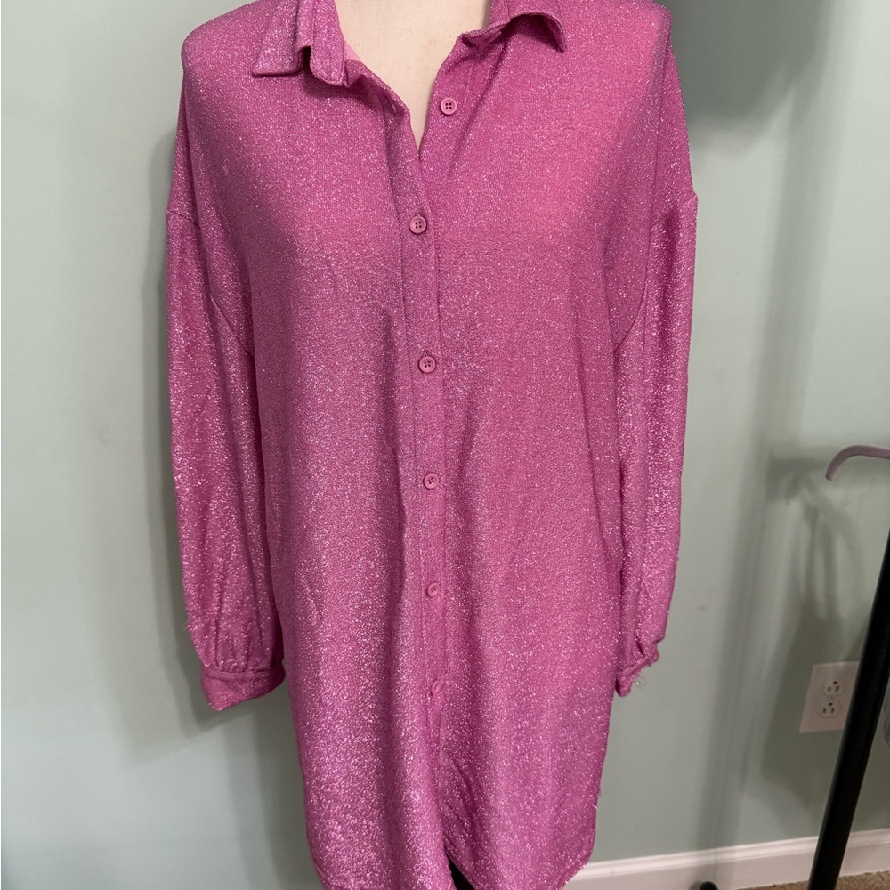 Princess Polly Glittery Pink Blouse